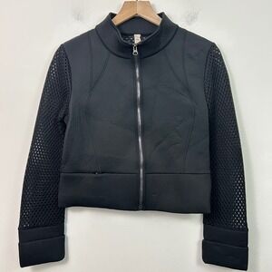 Alo Yoga Women's Shell After Yoga Cropped Jacket Neoprene Black Size Large